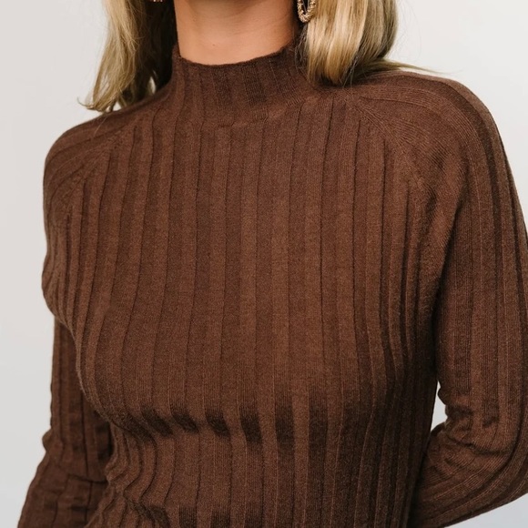 NWT- Baltic Born Chocolate Ribbed Sweater Dress S - Picture 6 of 7